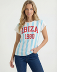T-shirt in cotone con stampa IBIZA