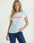 T-shirt in cotone con stampa AMALFI