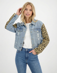 Giacca di jeans leopardata