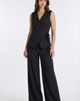 Completo con Gilet Incrociato e Pantalone Palazzo