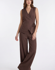 Completo con Gilet Incrociato e Pantalone Palazzo
