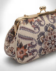 Pochette Elegante con Chiusura Gioiello e Stampa Floreale