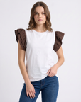 T-shirt con maniche volant
