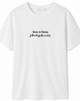T-shirt in cotone con ricamo "sono in forma sbadigliante"