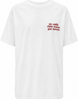 T-shirt in cotone con ricamo "un caffé vista mare, per favore"