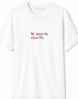 T-shirt in cotone con ricamo "mi sento esaurita"