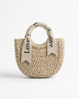 Borsa Mini in Paglia Intrecciata con Manico