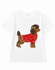 T-Shirt Donna in Cotone con Stampa Barboncino