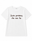 T-shirt con scritta "santa pazienza che non ho"