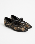 Ballerine Mary Jane in pizzo ricamato con cinturino