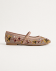 Ballerine Mary Jane in pizzo ricamato con cinturino