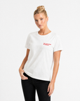 T-shirt bianca con scritta “Non avevo niente da mettermi”