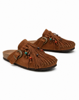 Sabot Marrone con Frange e Fibbia Western