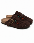 Sabot Marrone con Frange e Fibbia Western
