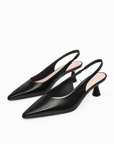 Slingback Nera con Tacco 6 cm