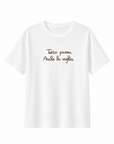T-shirt bianca con ricamo “Tutto passa”