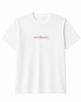 T-shirt bianca con ricamo “Mollami”