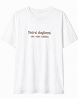 T-shirt in cotone con ricamo "potrei sbagliarmi ma non credo"