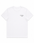T-shirt bianca “Me ne Sbatto Therapy” con ricamo