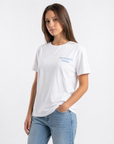 T-shirt bianca “Me ne Sbatto Therapy” con ricamo