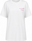 T-shirt bianca “Me ne Sbatto Therapy” con ricamo