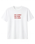 T-shirt “Che sonno che fame che ansia” 100% cotone