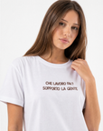 T-shirt “Che lavoro fai? Sopporto la gente” 100% cotone