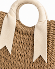 Borsa Mini in Paglia Intrecciata con Manico
