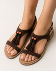 Sandali Flat con Frange e Perline