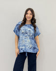 Maglia in cotone ampia con stampa