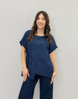 Maglia in denim con bottoni