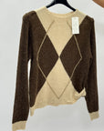 Maglione donna fantasia rombi misto lana