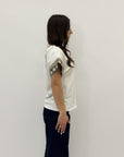 T-shirt in cotone con maniche ampie e ricami