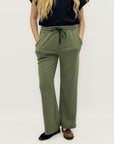 Pantaloni palazzo con coulisse in vita