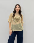 Maglia ampia con cuore paillettes
