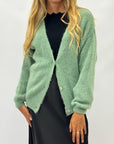Cardigan donna morbido con bottoni misto alpaca