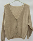 Cardigan donna morbido con bottoni misto alpaca