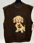 Gilet donna in maglia con cagnolino
