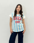 T-shirt in cotone con stampa IBIZA