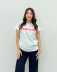 T-shirt in cotone con stampa AMALFI