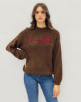 Maglione morbido misto lana e alpaca "No vabbè"