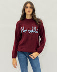 Maglione morbido misto lana e alpaca "No vabbè"