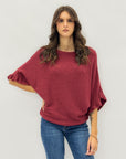 Maglia in misto alpaca con maniche a pipistrello