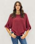 Maglia in misto alpaca con maniche a pipistrello