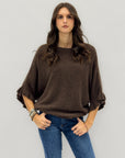 Maglia in misto alpaca con maniche a pipistrello