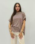 T-shirt con righe taglia comoda