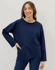 Maglia in Punto Milano con Tasca Applicata