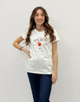 T-shirt in cotone con scritta aperol