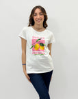T-shirt in cotone con scritta limoni