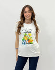 T-shirt in cotone con scritta mojito